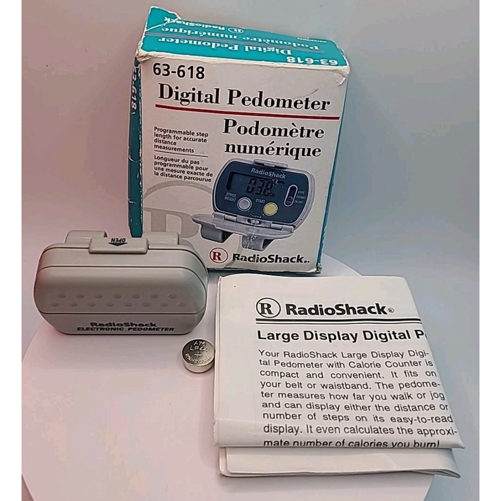 Vintage RadioShack Large Display Digital Pedometer 63-618 New Open Box